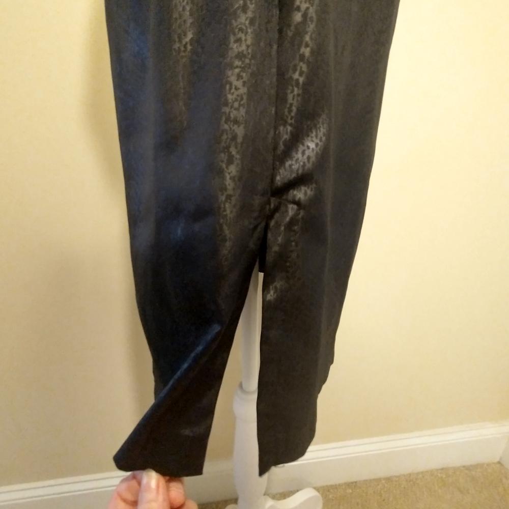 Vintage La Belle Black Snakeskin Dress With Fringe Trim At Bodice - Picture 5 of 10